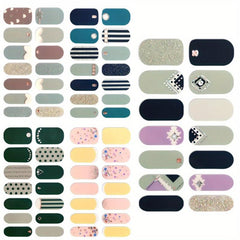 5 Sheets Glitter Gradient Marble Nail Strips with Glass Nail File