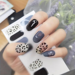 5 Sheets Glitter Gradient Marble Nail Strips with Glass Nail File