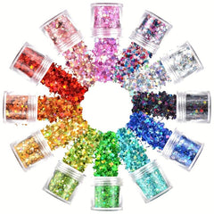 12 Colors Holographic Chunky Nail Art Glitter 120g