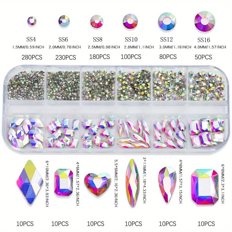 3D Glass Nail Art Rhinestones Crystal AB Kit