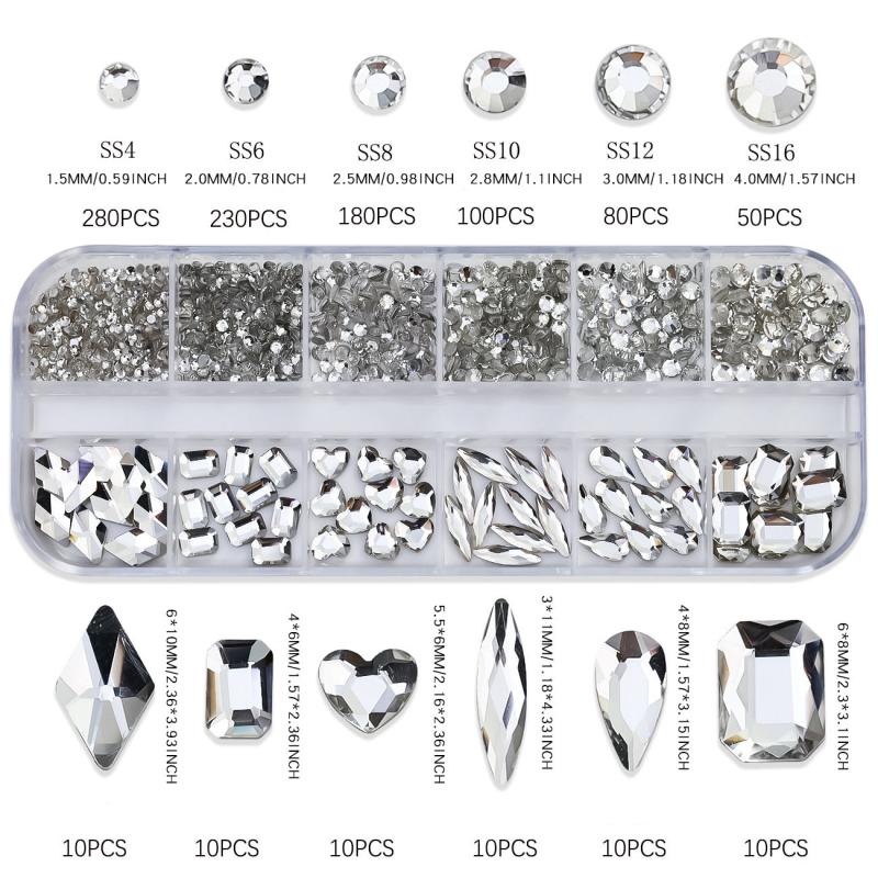 3D Glass Nail Art Rhinestones Crystal AB Kit
