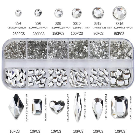 3D Glass Nail Art Rhinestones Crystal AB Kit
