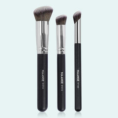 3pcs Wooden Handle Foundation & Concealer Brush Set for Face Makeup