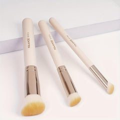 3pcs Wooden Handle Foundation & Concealer Brush Set for Face Makeup
