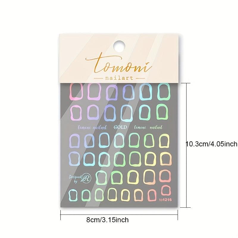 1 Pcs Circle Nail Sticker Golden Laser Silvery DIY Nail Art Decorations