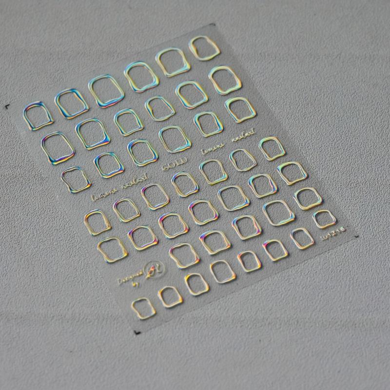 1 Pcs Circle Nail Sticker Golden Laser Silvery DIY Nail Art Decorations