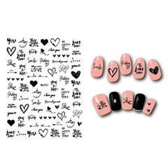 3D Laser Nail Stickers Love Letters Smiley