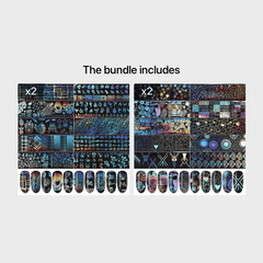 Y2K Manicure Stickers: Flame & Panda Designs - 10 Sheets