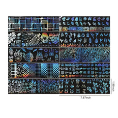 Y2K Manicure Stickers: Flame & Panda Designs - 10 Sheets