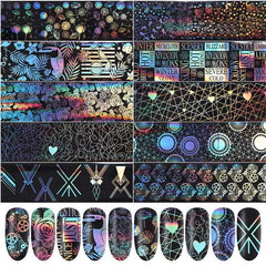 Y2K Manicure Stickers: Flame & Panda Designs - 10 Sheets