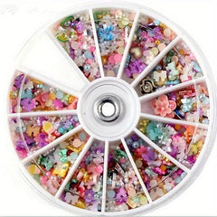 3D Flower Slice Nail Beads Nails Sticker Diamond Resin Gemstones