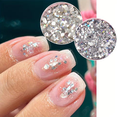 Holographic Nail Sequins Glitters Kit - 4 Boxes Sparkly Metallic Flak