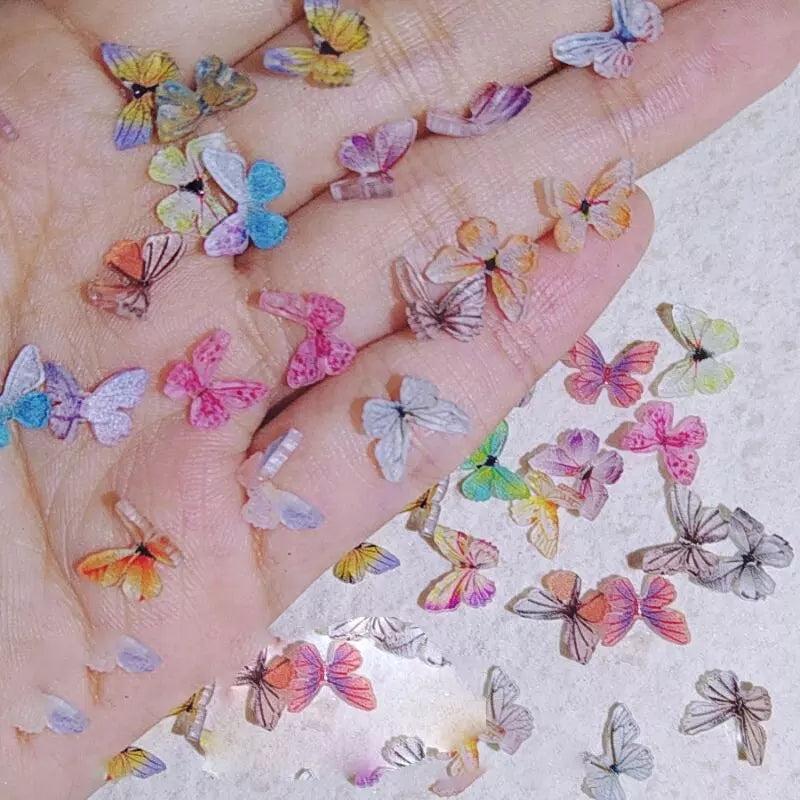3D Acrylic Nail Charms 10pcs 18 Colors Butterflies Nail Art Decorations