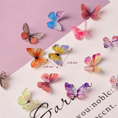 3D Acrylic Nail Charms 10pcs 18 Colors Butterflies Nail Art Decorations