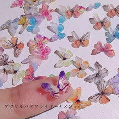 3D Acrylic Nail Charms 10pcs 18 Colors Butterflies Nail Art Decorations