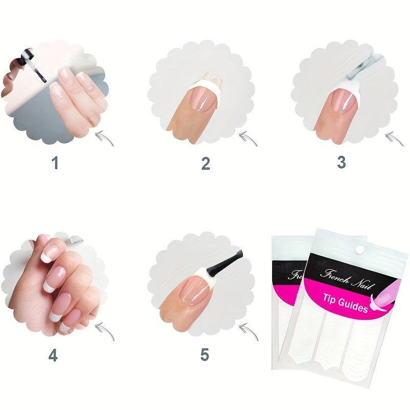 French Manicure Nail Art Stickers Strips Self Adhesive Nail Sticker Tips
