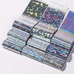 50pcs Starry Sky Nail Foil Transfer Stickers Glitter Nail Decals DIY Nail Salon
