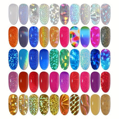 50pcs Starry Sky Nail Foil Transfer Stickers Glitter Nail Decals DIY Nail Salon
