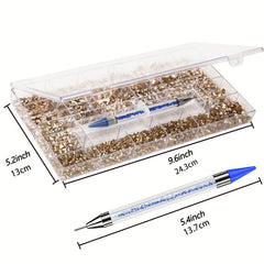 Nail Art Rhinestones Set - 14 Different Shapes Round Crayons Cham