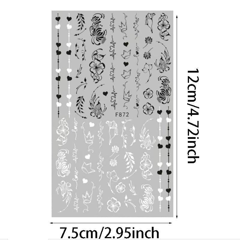 Spring Flower Butterfly Nail Art Stickers Self Adhesive Blossom Nail Art Decals