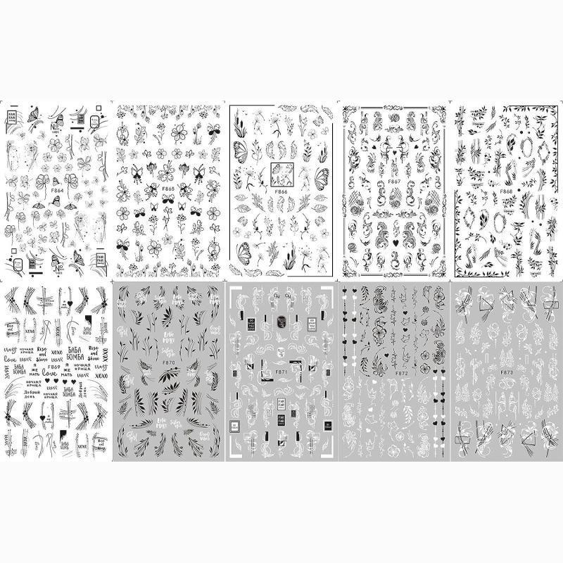 Spring Flower Butterfly Nail Art Stickers Self Adhesive Blossom Nail Art Decals