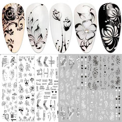 Spring Flower Butterfly Nail Art Stickers Self Adhesive Blossom Nail Art Decals