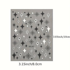 Golden Heart 3D Nail Sticker English Letter Adhesive Slider Foil Nail Art