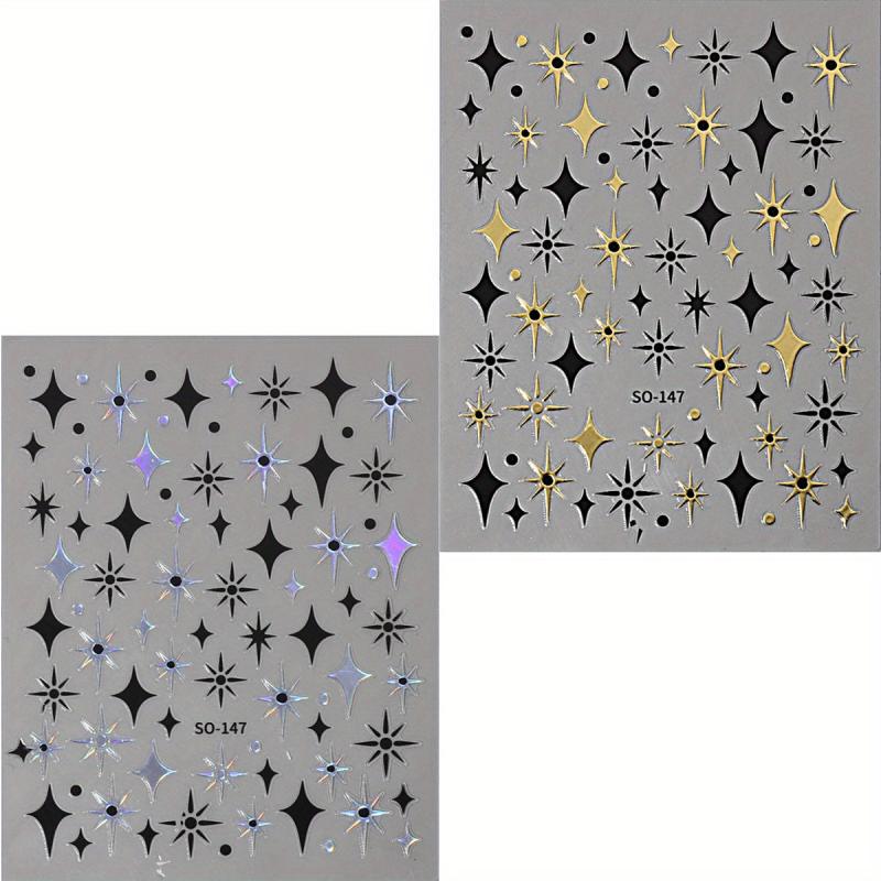 Golden Heart 3D Nail Sticker English Letter Adhesive Slider Foil Nail Art