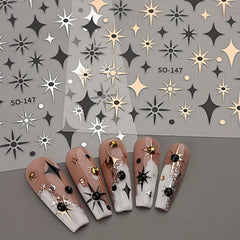 Golden Heart 3D Nail Sticker English Letter Adhesive Slider Foil Nail Art