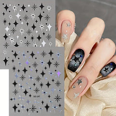Golden Heart 3D Nail Sticker English Letter Adhesive Slider Foil Nail Art