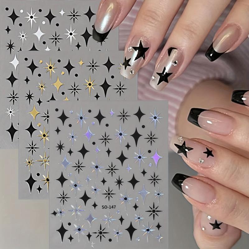 Golden Heart 3D Nail Sticker English Letter Adhesive Slider Foil Nail Art