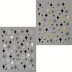 Golden Heart 3D Nail Sticker English Letter Adhesive Slider Foil Nail Art
