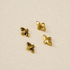 10Pcs 3D Bee Nail Charms Punk Nail Accessories Vintage Metal Nail Art Supplies