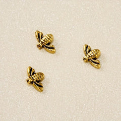 10Pcs 3D Bee Nail Charms Punk Nail Accessories Vintage Metal Nail Art Supplies