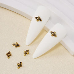 10Pcs 3D Bee Nail Charms Punk Nail Accessories Vintage Metal Nail Art Supplies