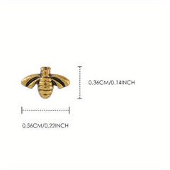 10Pcs 3D Bee Nail Charms Punk Nail Accessories Vintage Metal Nail Art Supplies