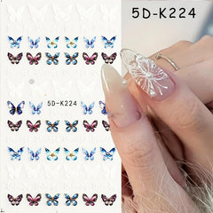 5D Butterfly Nail Art Stickers for Summer Weddings, Bridal Manicures