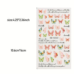 5D Butterfly Nail Art Stickers for Summer Weddings, Bridal Manicures