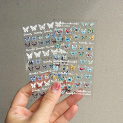 5D Butterfly Nail Art Stickers for Summer Weddings, Bridal Manicures