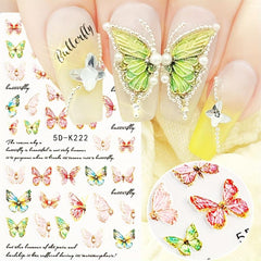5D Butterfly Nail Art Stickers for Summer Weddings, Bridal Manicures