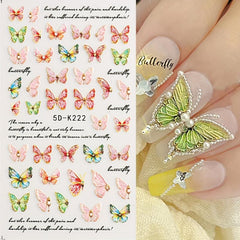 5D Butterfly Nail Art Stickers for Summer Weddings, Bridal Manicures