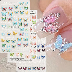 5D Butterfly Nail Art Stickers for Summer Weddings, Bridal Manicures