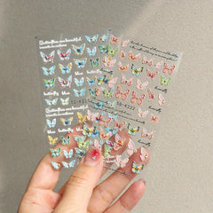 5D Butterfly Nail Art Stickers for Summer Weddings, Bridal Manicures