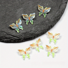 20 Pcs Aurora Butterfly Nail Charms Multicolor Glitter Nail Gems