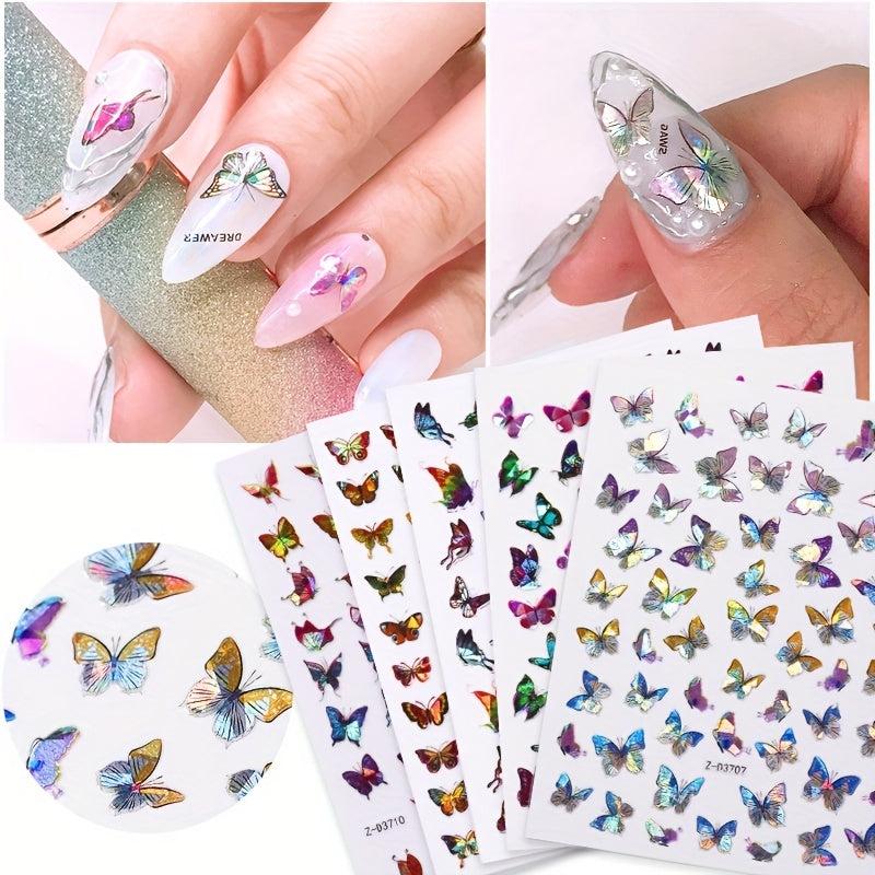 Colorful 3D Butterfly Nail Art Stickers