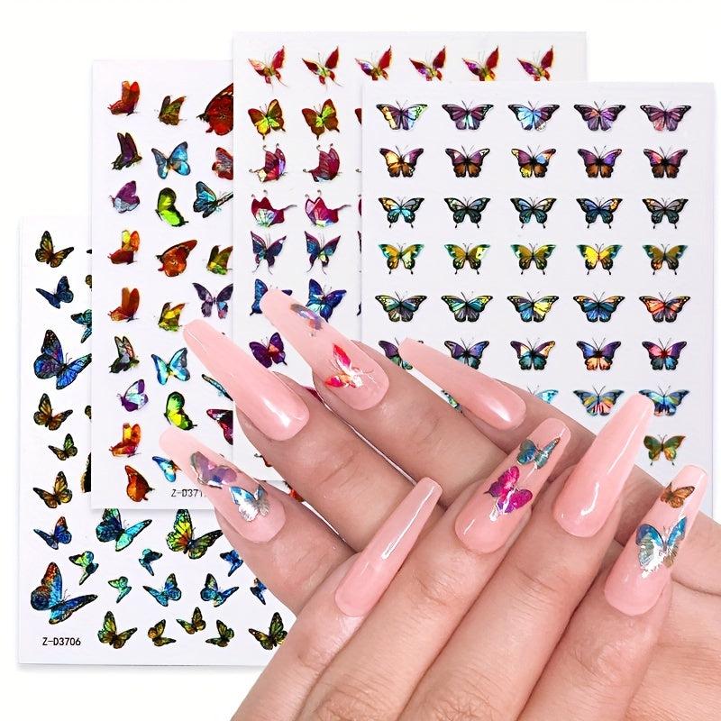 Colorful 3D Butterfly Nail Art Stickers