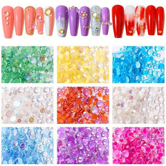 Iridescent Mermaid Nail Pearls Bubble Beads 3D Nail Charms