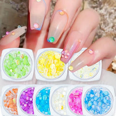 Iridescent Mermaid Nail Pearls Bubble Beads 3D Nail Charms