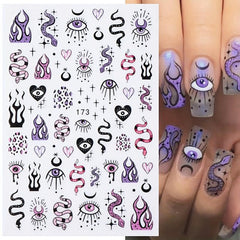3D Snail Bee Insect Nail Art Stickers Self Adhesive Nail Decals
