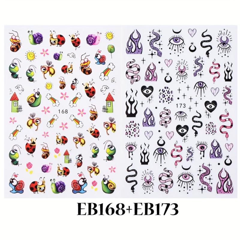 3D Snail Bee Insect Nail Art Stickers Self Adhesive Nail Decals